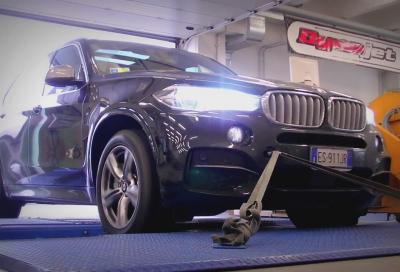 Centro Prove, la nuova BMW X5 M50d durante i test al banco