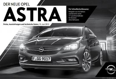 Opel Astra 2015, nuovi dettagli sui motori. In Germania parte da 17.260 euro